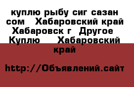 куплю рыбу сиг,сазан,сом - Хабаровский край, Хабаровск г. Другое » Куплю   . Хабаровский край